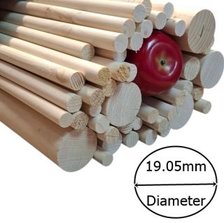3/4" (19.05mm) Diameter x 1000mm (1 Meter) Long Spruce Dowel Rod