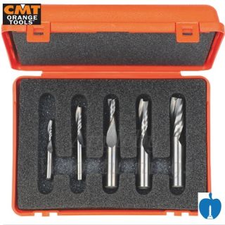 3/16"-1/2" dia 1/4"-1" cut S=1/4" 5 Piece CNC Finishing Spiral Set 2 Flute Positive R/H CMT