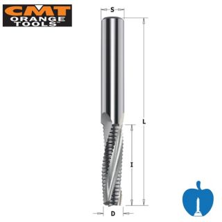 CMT 16mm x 55mm S=16mm CNC Roughing Spiral Router with Chip-Breaker 3 Flute Positive L/H 195.160.12