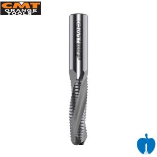 CMT Solid Carbide Up-cut Roughing Spiral with 60 degree V-point end for better bottom edge breakthrough 195.163.11