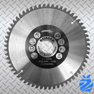 250mm Diameter 80 Tooth Reisser Saw Blade With Negative Hook Angle For Cutting ALUMINIUM / PLASTICS with 30mm Bore