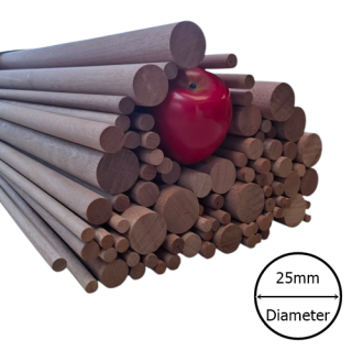 25mm diameter x 350mm long Sapele Dowel Rod
