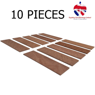 10 Pack 85mm Long X 30mm Wide Sapele Hardwood Packers 2mm Thickness To Aid Fitting of FD30 & FD60 Fire Rated Window & Door Sets