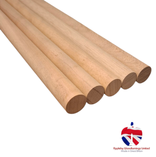 30mm Diameter x 1000mm (1 Meter) Long Iroko Dowel Rod