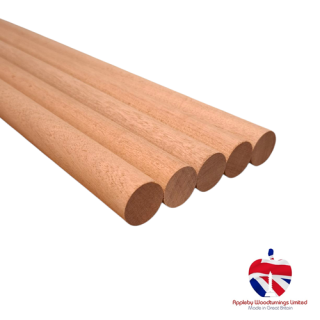 30mm diameter x 1000mm (1 Meter) long Sapele Dowel Rod