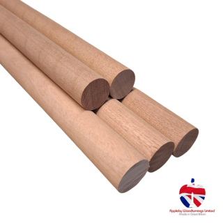 35mm diameter x 1000mm (1 Meter) long Sapele Dowel Rod