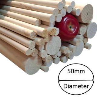 50mm Diameter x 1000mm (1 Meter) Long Spruce Dowel Rod