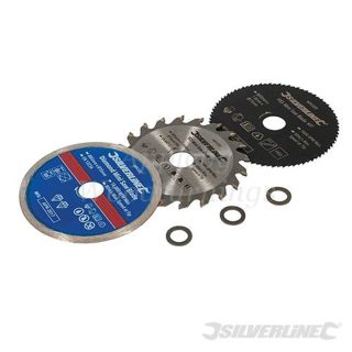 85mm Silverline 3 pack Mini Circular Saw Blade For Titan/Worx Saws 604320