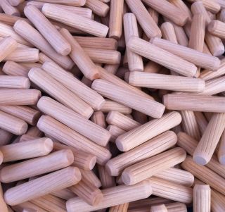 8 x 40mm Premium Hardwood Fluted Dowel Pins 100pcs