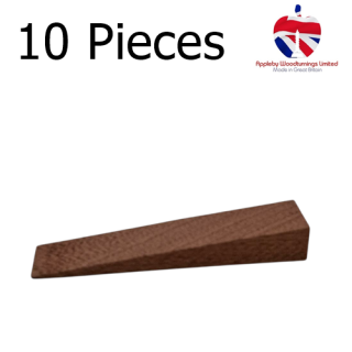10 Pack 95mm X 19mm Sapele Hardwood Wedges 15mm High Tapering to 2mm To Aid Fitting of FD30 & FD60 Fire Rated Window & Door Sets