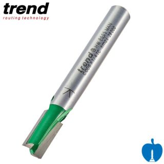 6.3mm Diameter x 12.7mm Cut Length Trend TCT 2 Flute Straight Router Cutter 1/4" Shank C006