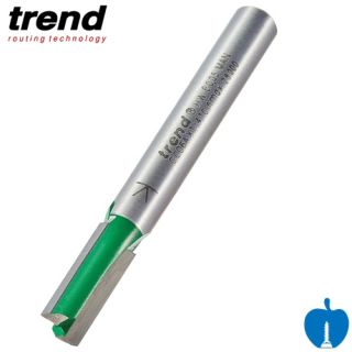 6.3mm Diameter x 15.9mm Cut Length Trend TCT 2 Flute Straight Router Cutter 1/4" Shank C006A