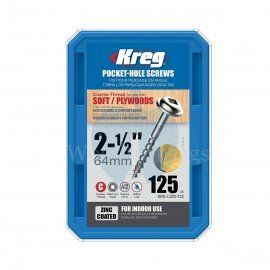 Kreg 64mm (2"1/2") Screws 125 pcs Coarse Thread Washer Head Pocket Hole Screws SML-C250