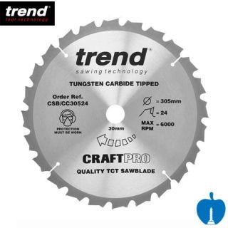 305mm Diameter 24 Tooth Trend Negative Crosscut Mitre Circular Saw Blade With 30mm Bore CSB/CC30524