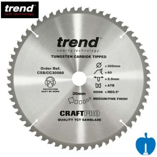 305mm Diameter 60 Tooth Trend Negative Crosscut Circular Saw Blade With 30mm Bore CSB/CC30560