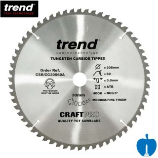 305mm Diameter 60 Tooth Trend Negative Crosscut Circular Saw Blade With 30mm Bore CSB/CC30560A