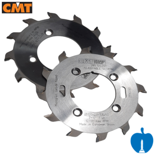 2 Piece 120mm Z=12+12 Id=50 CMT Adjustable Scoring Saw Blade to suit Altendorf F45 Machine