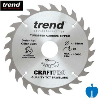 170mm Diameter 24 Tooth ATB Trend Saw Blade For Portable Saws With 16mm Bore CSB/17024