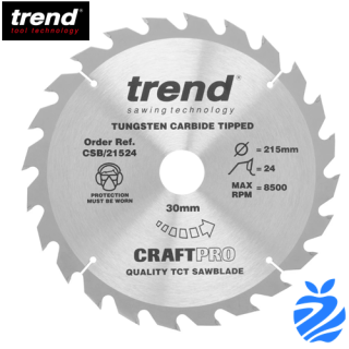 215mm Diameter 24 Tooth ATB Trend Saw Blade For Portable Saws With 30mm Bore CSB/21524