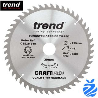 215mm Diameter 48 Tooth ATB Trend Saw Blade For Portable Saws With 30mm Bore CSB/21548
