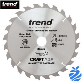 235mm Diameter 24 Tooth ATB Trend Saw Blade For Portable Saws With 30mm Bore CSB/23524