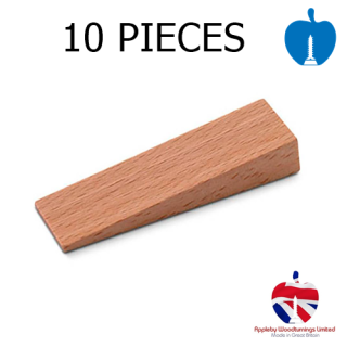 10 Pack 120mm x 25mm Oak Wedges 15mm High Tapering to 0mm To Aid Fitting of FD30 & FD60 Fire Rated Window & Door Sets