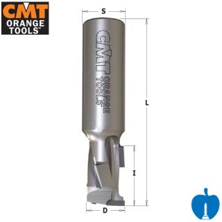 Ø10mm x 25mm Cut Length CNC PCD Diamond Compression Router With Sheer Angle 12mm Shank Z=1+1 R/H CMT 
