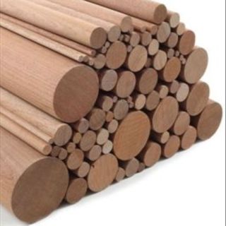 1/4" (6.35mm) diameter x 1000mm (1 Meter) long Sapele Dowel Rod