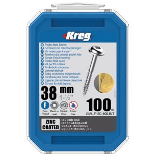  Kreg 1" 1/2" Fine Thread Pocket Hole Screws 100pcs SML-F150